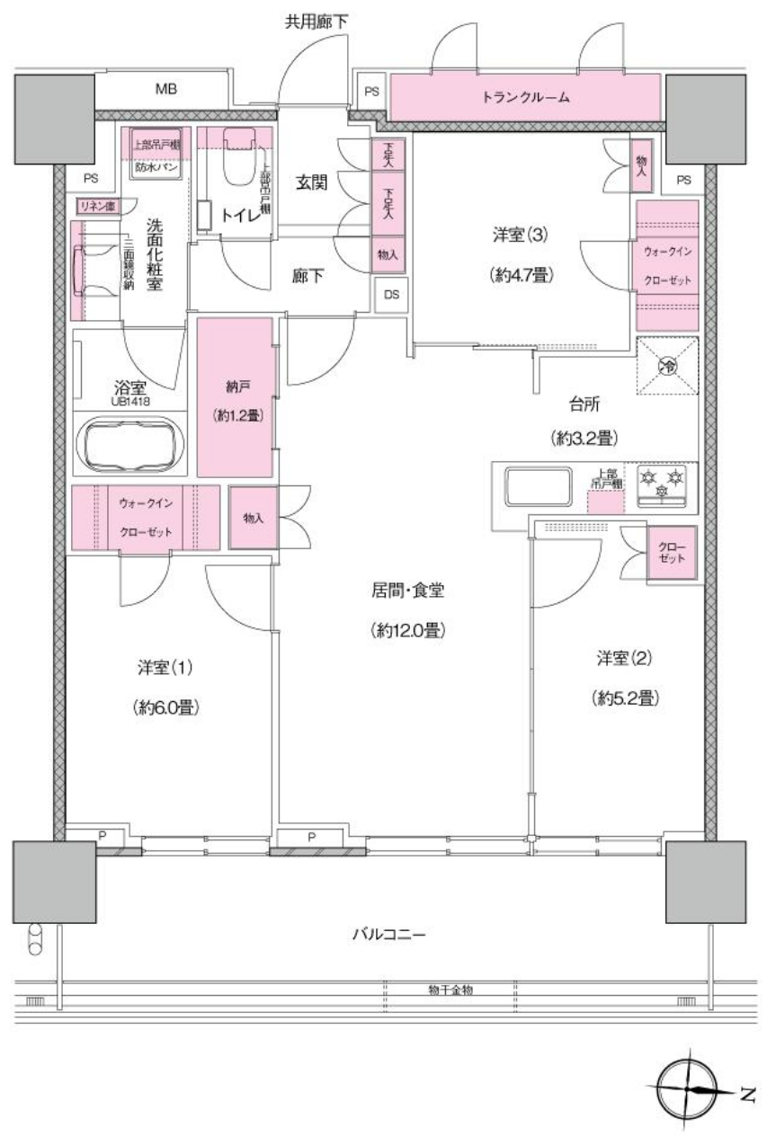 プラウドタワー亀戸クロスの間取り