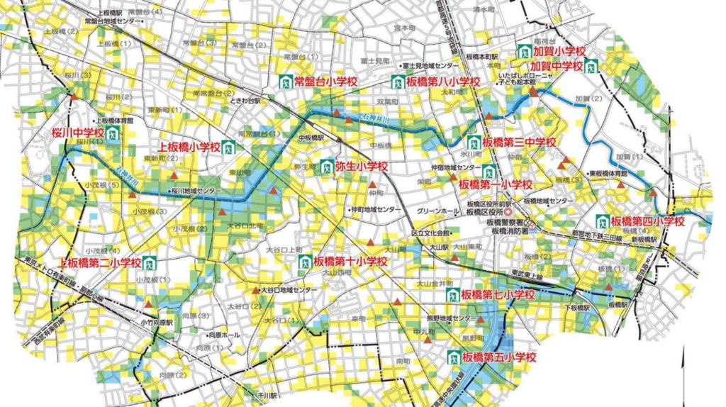 大山駅のハザードマップ